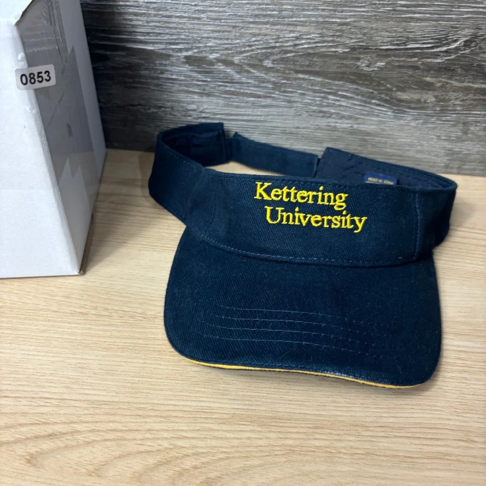 Kettering University Hat Visor Mens Blue Yellow‎ One Size Adjustable